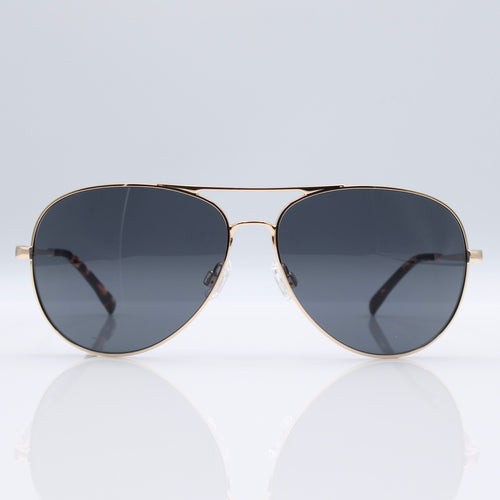 SR Performance Blackbird Aviator sunglasses in Heritage Gold with gray CEVART polycarbonate lenses, front product view.