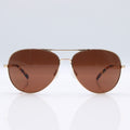 SR Performance Blackbird Aviator sunglasses in Heritage Gold with bronze CEVART polycarbonate lenses, front product view.