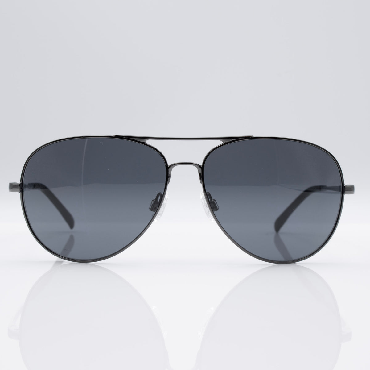 SR Performance Blackbird Aviator sunglasses in Gunmetal with gray CEVART polycarbonate lenses, front product view.