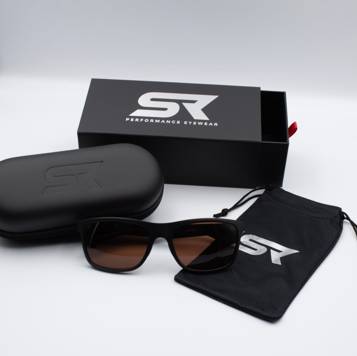 SR Apex sunglasses product photo showing premium finish and performance lens design.