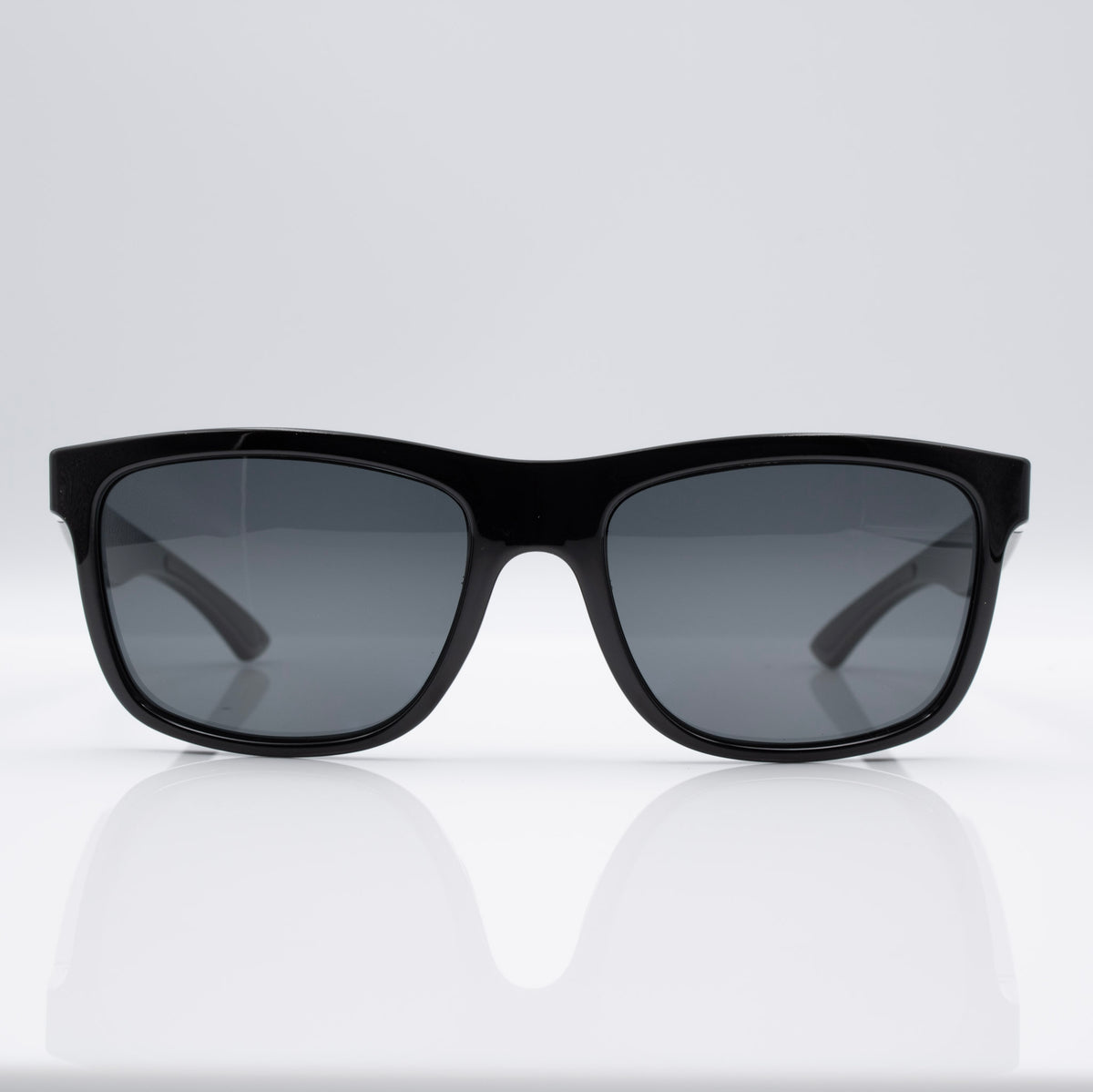 Inverted Blackout Edition sunglasses in Stealth Gloss Black with gray CEVART polycarbonate lenses, clean front view.